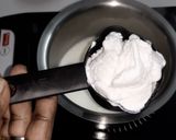 A picture of step 1 of Thandai Orange Mousee....no Gelatin.