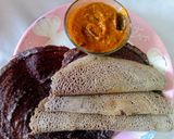A picture of step 5 of Healthy Raagi Dosa with spicy Tomato chutney.