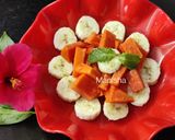 A picture of step 3 of Papaya Banana Chaat (Fruits Plate).