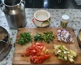A picture of step 5 of Jowar Bhakri and pithla.