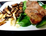 A picture of step 6 of My Peppered Rump Steak with chilli flavoured Mushroom + Onion 🥰.