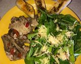 A picture of step 6 of Arugula Salad with Parmesan and Beef.
