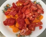 Une image de l'étape 9 de Salade marinée de carottes aux tomates et jambon sauce cumin.