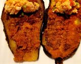 A picture of step 2 of Brinjal sushi with rice.