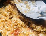 A picture of step 4 of Coconut rice with tricolour Salad.