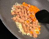 Gambar langkah 2 resipi Spam Chili Oil Fried Rice.