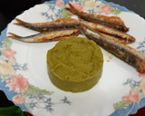 Foto del paso 4 de la receta: Boquerones del Cantábrico fritos, con puré de guisantes picantón