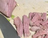 A picture of step 1 of Corn beef and brussels sprouts.