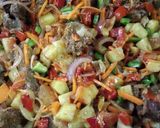 A picture of step 21 of Sinasir with potato vegetable sauce.