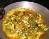 A picture of step 3 of Dahi bhindi(curd okra).