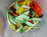 A picture of step 2 of Rainbow Salad in my style.