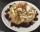 A picture of step 8 of Moong Dal ka halwa.