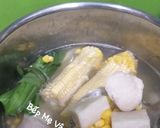 Hình bước làm 3 của món Chè bắp,khoai môn,nấm tuyết và lá cẩm