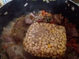 Guiso de arroz con garbanzos