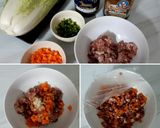 รูปขั้นตอนการทำที่ 1 ของ "Sukiyaki Roll" Steamed Chinese Cabbage Rolls with Minced Pork