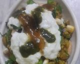 A picture of step 8 of Barnyard Milet (Bhagar) Mung bean papadi chat.