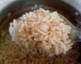A picture of step 7 of Karela vadi matta/ red rice.