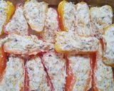 Foto del paso 2 de la receta: Pimientitos dulces rellenos de queso crema, tocineta y cheddar