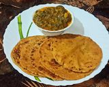 A picture of step 11 of Sarson Ka Saag and Makki di Roti.