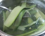 A picture of step 1 of Blue Gnocchi with Zucchini Pesto and Stracchino Cheese.