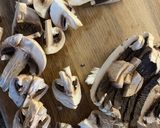 A picture of step 1 of Mushroom Bruschetta.