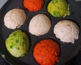 A picture of step 5 of Tricolour Rava Appe.