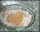 A picture of step 1 of Crisp fry chicken burgers 👌😋.