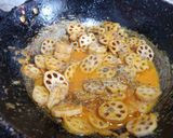 A picture of step 3 of Punjabi style lotus stem ki sabji.