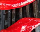 A picture of step 2 of Chargrilled red pepper pesto.