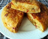Foto del paso 4 de la receta Tortilla con pimientos del piquillo y chorizo #platounico