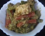 A picture of step 3 of Navaratan curry.