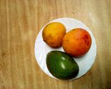 A picture of step 1 of Mango avocado smoothie.