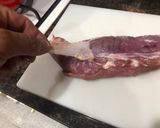 Foto del paso 2 de la receta Judías verdes hervidas con patatas y rollitos de solomillo con lámina de calabacín y queso