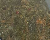 A picture of step 3 of Keema palak.