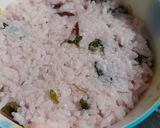 Hình bước làm 1 của món Cơm rang rau dền đỏ