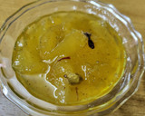 A picture of step 5 of Raw mango murabba with string candy.