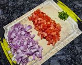 A picture of step 2 of Fulka with paneer bhurji.
