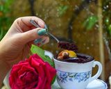 عکس مرحله 1 از دستور ماگ کیک کاکائویی با مایکروویو