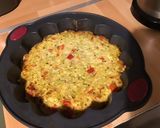 Une image de l'étape 9 de Flan de courgettes blanches aux poivrons rouges, fromage frais et herbes aromatiques.