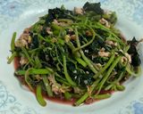 รูปขั้นตอนการทำที่ 3 ของ ผักโขมแดงผัดไข่