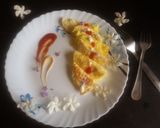 A picture of step 3 of Paneer stuff mini omelette.