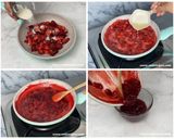 Foto langkah ke 2 dari resep Puding Cheesecake Strawberry Ala Rumahan.