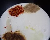 A picture of step 1 of Chicken malai tikka biryani.