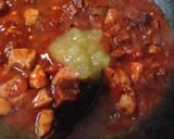 A picture of step 4 of Gammon with Chorizo in a Sweet Tomato Sauce 👍.
