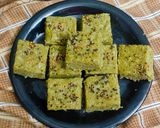 A picture of step 9 of Mung bean dhokla.