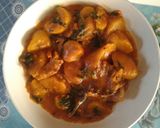 A picture of step 1 of Plantain pottage with Dry fish, bonga fish and scent leaf.