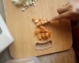 A picture of step 3 of Paneer chicken bread roll.