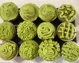 A picture of step 10 of Matcha and Red Bean Cupcakes with Matcha Buttercream Frosting.