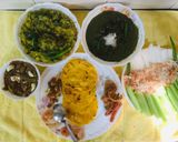 A picture of step 14 of Sarson Ka Saag,Makki Ki Rotis, turnips Bhaji,hot dry fruits Gur.