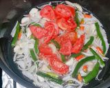 A picture of step 2 of Gobhi (cauliflower) with chicken.